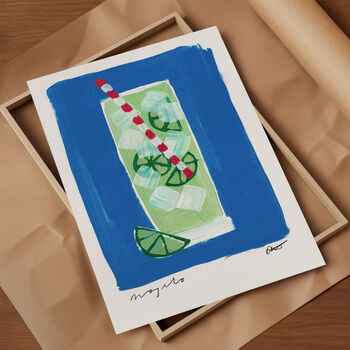 Mojito Hand Painted Art Print, 3 of 6