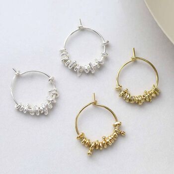 Sterling Silver Boho Hoops, 2 of 10