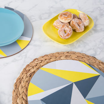 Yellow Angles Round Placemat Set, 2 of 4