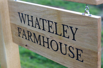 Engraved Hanging Oak Sign Post, 12 of 12