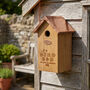 Engraved Garden Bird Box With Copper Roof, thumbnail 8 of 8