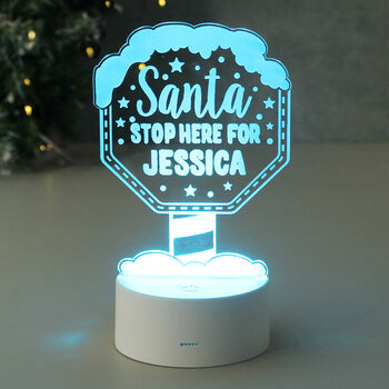 Personalised Santa Stop Here LED Night Light, 2 of 11