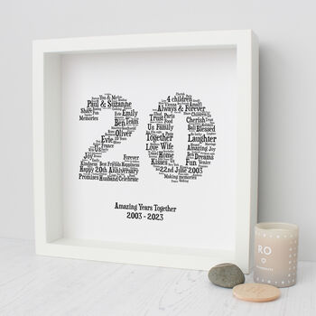 Personalised 20 Year Wedding Anniversary Word Art Gift By Hope and Love
