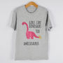 Personalised 'Girls Like Dinosaurs Too' T Shirt, thumbnail 4 of 4