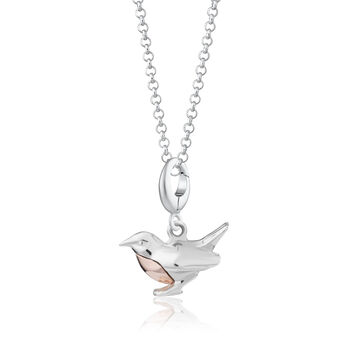 Sterling Silver Robin Charm Necklace, 2 of 8