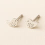 Sterling Silver Wren Bird Stud Earrings, thumbnail 1 of 6