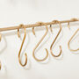 Antique Brass Wall Rail With Hooks, thumbnail 8 of 8