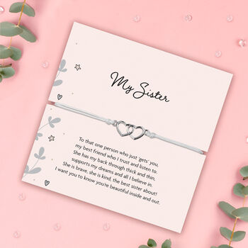 My Sister Interconnecting Heart Bracelet, 2 of 8