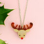 Christmas Reindeer Charm Necklace, thumbnail 1 of 5