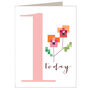 Mini Cross Stitch 1st Birthday Card, thumbnail 2 of 4