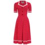 Francoise Dress In Red Polka Vintage 1940s Style, thumbnail 1 of 3