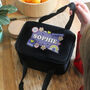 Personalised Good Vibes Black Lunch Bag, thumbnail 2 of 3