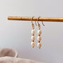 Freshwater Triple Pearl Drop Earrings, thumbnail 5 of 5