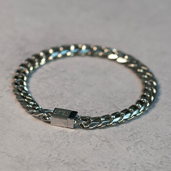 Cuban 8mm Men's Bracelet | Silver Stainless Steel / Rhodium Coating, 2 of 8