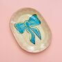 Ceramic Blue Bow With Gold Detail Trinket Dish, thumbnail 1 of 6
