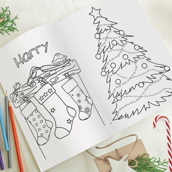 Personalised Christmas Colouring Book – Stocking Filler, 2 of 7