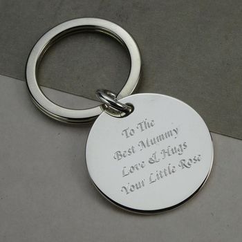 Personalised Round Sterling Silver Key Ring, 2 of 5