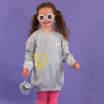 Children's Personalised Scribble Smiley Sweatshirt, 9 of 12