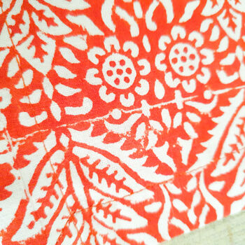 Bagru Block Printed Indian Table Runner, Red And White, 5 of 11