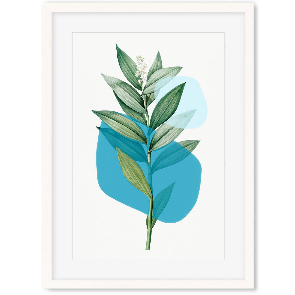 Botanical Leaf With Abstract Shapes Art Print By Abstract House