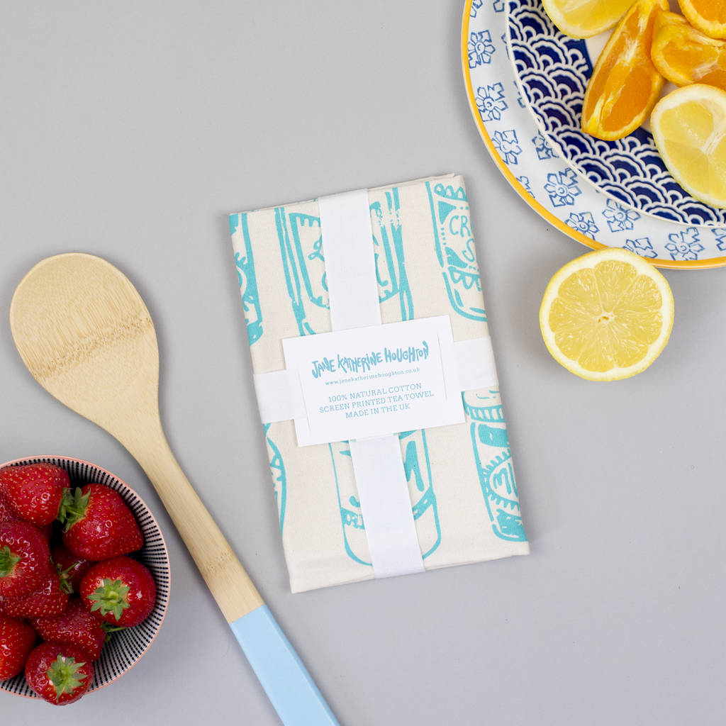 Jam Jars Tea Towel By Jane Katherine Houghton Designs