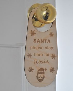 Personalised Santa Please Stop Here Door Hanger, 2 of 2