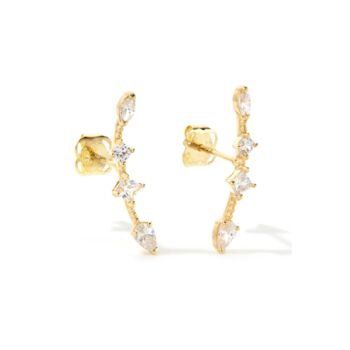 9ct Solid Gold Cz Constellation Stud Earrings, 3 of 4