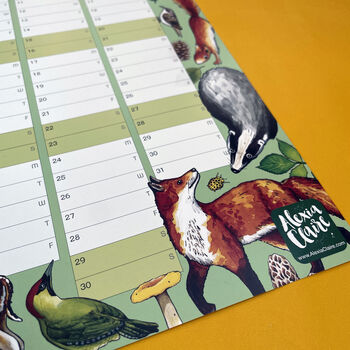 2025 Woodland Animals Wall Calendar And Year Planner, 5 of 8