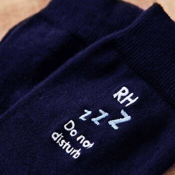 Personalised Sleep Navy Socks, 2 of 3