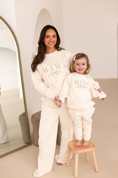 Ladies' Mama Embroidered Bow Sweatshirt With Optional Matching Mini Jumper. Perfect Mothers Day Gift, 2 of 10