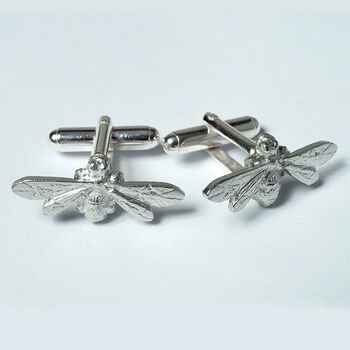 Bee Cufflinks, English Pewter And Silver Gifts For Men, 4 of 9