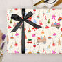 Three Sheets Cream Christmas Decorations Wrapping Paper, thumbnail 1 of 2