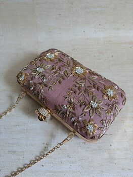 Pink Rectangular Floral Clutch Bag, 4 of 11