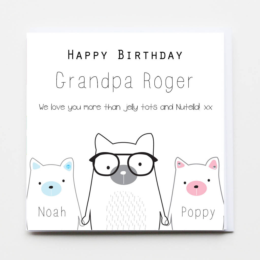 Birthday Bear Grandpa Greeting Card, 1 of 4