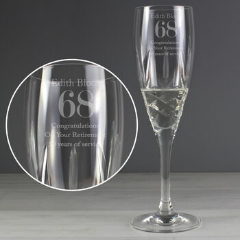 Personalised Big Age Cut Crystal Champagne Flute, 5 of 6