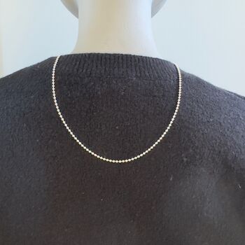 Classic Medium Length Ball Chain In Sterling Silver, 2 of 5