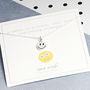 Smiley Face Emoji Necklace In Sterling Silver, thumbnail 2 of 9