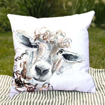 Inky Sheep Outdoor Cushion For Garden Furniture, 5 of 9
