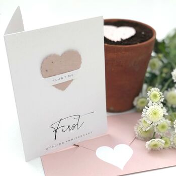 First Paper Anniversary Plantable Seed Paper Heart Card, 6 of 9