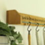 Custom Engraved Farmhouse Kitchen Pan Hanger – Handmade From Dartmoor Oak, thumbnail 12 of 12