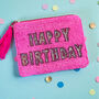 Happy Birthday Beaded Zip Pouch, thumbnail 3 of 3