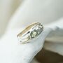 Teardrop Green Amethyst And Pearl Silver Ring, thumbnail 3 of 6