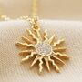Crystal Sunshine Pendant Necklace In Gold Plating, thumbnail 3 of 5