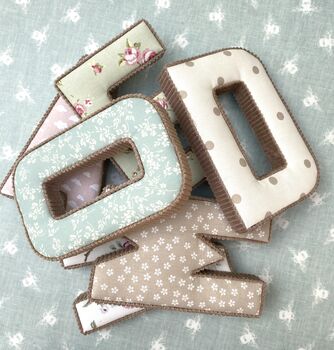 Handmade Woodland Fabric Name Letters For Baby’s Nursery, 9 of 11