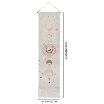 Moon Star White Tapestry Psychedelic Hanging Wall Decor, 6 of 6