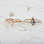 18ct Rose Gold Kite Salt And Pepper Diamond Engagement Ring, thumbnail 5 of 8