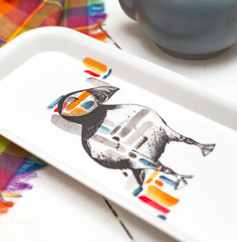 Puffin Watercolour Snack Tray, 3 of 3
