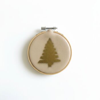 Upcycled Leather Christmas Tree Decoration Hoop, 4 of 9