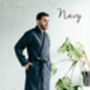Navy Linen Robe For Men, thumbnail 12 of 12