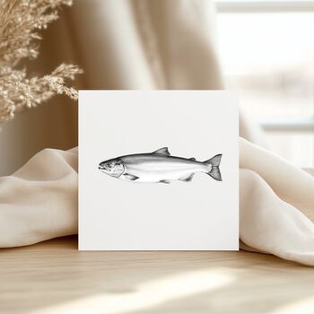 Salmon Wildlife Hand Drawn Greeting Card, 6 of 6